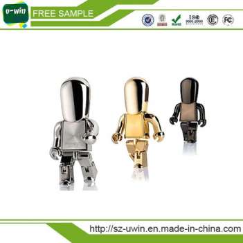 Gold Silver Metal Robot USB Flash Drive