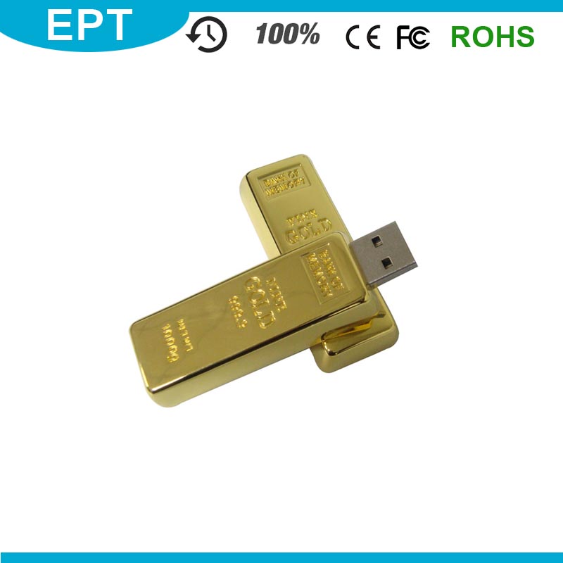 Customized Logo Gold 8GB USB Flash Drive for Gift Metal USB Pen Driver (EZ013)