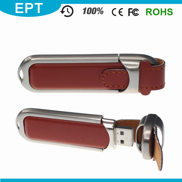 Customized Logo Leather Pen Drives 4GB USB Flash Drive (ET560)