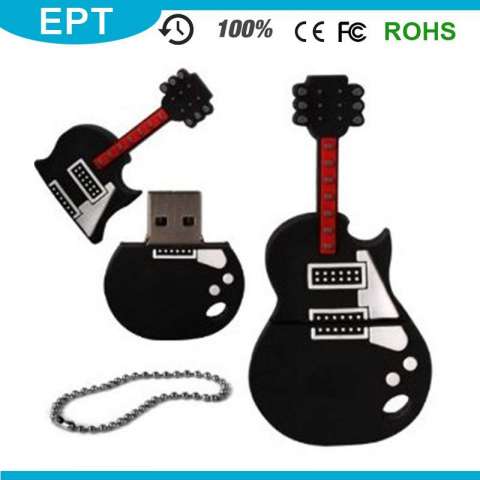 Customized Logo PVC USB Pen Drive Guitar Shaped USB Flash Drive (EG523)